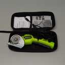 Cordless Electric Scissors: 4V Rechargeable Rotary Cardboard Cutter, 3000mAh Battery, with LED Light, 2 Blades, Box Cutter for Fabric Carpet Carton Plastic Leather Cloth (Green)