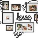 HELLO LAURA-Picture Frame Collage Large Wall Hanging Photo Frames Elegant Heart Collage Frame Gifts for Family Friends 4x6 inch Home Wall Decor Gallery Display (Black -Heart Shape)