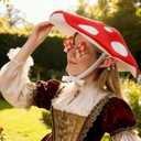 Mushroom Hat Renaissance Elf Ears Glasses Medieval Toadstool Costume Accessories Halloween Forest Fairy Elf Fantasy Outfit