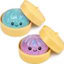 Light Purple and Blue Dumpling Squishies New Mystery Squishies Dumpling with Box Stress Relief Balls Sensory Toys Desk Squeeze Toys Gift(2PCS)