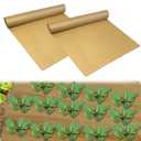 3.2x50 Ft Biodegradable Paper Weed Barrier Roll Heavy Duty Garden Paper Weed Control Biodegradable Landscape Fabric Thickened Garden Bed Grass Paper Mulch Film Weed Block Paper for Outdoor Garden Lawn