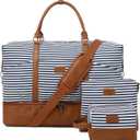 Weekender Bag, Large Travel Duffel Bag for Women, Carry on Overnight Bag with Shoe Compartment and Toiletry Bags