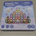 60-Piece Mini Magnetic Tiles Set with Iron Box - Ideal Travel Puzzle Toys for Toddlers Aged 3-5, Montessori STEM Building Blocks, Educational Birthday Gift