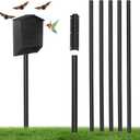 Bat House Pole 15 FT, Telescoping Bird House Kit with Ground Socket for Outdoor Use, Heavy Duty Metal Purple Martin House Pole for Birdhouses and Wildlife Nesting