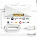 TV Antenna Amplifier, 25dB High Gain Powerful Antenna BoosterWhite | Digital Antennas Booster, Clear Up Pixelated Amplifier, Adjustable Reception Range, Suit for All TV Antennas