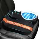 Car Seat Cushion - Premium Gel & Memory Foam Office Chair Cushions for Back,Sciatica,Coccyx,Tailbone Pain Relief, Driver Pillow for Auto, Gaming,Desk, Wheelchair,Truck (Black)