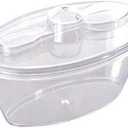Kaya Premium 4 oz Clear Oval Disposable Plastic Mini Cups with Lids & Spoons (Pack of 12) - Elegant & Convenient Serving Solution - Perfect for Parties, Tastings, & Catering Events
