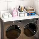 Wood Washer Dryer Countertop with Open Storage Shelf, 54", White