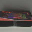 BlueFinger RGB Gaming Keyboard and Backlit Mouse and Headset Combo, USB Wired Backlit Keyboard, LED Gaming Mouse Set, Headset with Microphone for Laptop PC Computer Game and Work (Black)