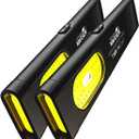 WARSUN T7 Rechargeable EDC Flashlight, Slim Pocket Flashlight with Clip & Magnetic Base, Portable LED Light for Everyday Carry, Night Walking, Car Repair & Emergency (Black - 2Pcs)