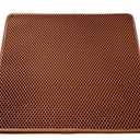 WePet Cat Litter Mat, Kitty Litter Trapping Mat, Honeycomb Double Layer Mats, No Phthalate, Urine Waterproof, Easy Clean, Scatter Control, Catcher Litter Tray Box Rug Carpet (#06 Brown)
