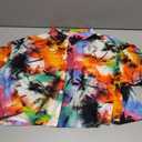 Cropped Hawaiian Shirts for Women Hawaii Tropical Button Down Tops Floral Tropic Print Summer Beach Outfits, 2XL