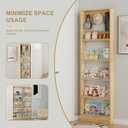 Wall Mounted Bookshelf, 5 Tier Floating Book Shelf with Hooks, Wooden Nursery Book Shelves for Wall, Space Saving Wall Organizer with Anti Tip Design for Bedroom, Living Room, Playroom