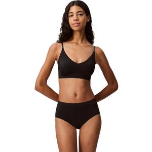 Calvin Klein Women's Invisibles Comfort Lightly Lined Seamless Wireless Triangle Bralette Bra (Medium, Black)