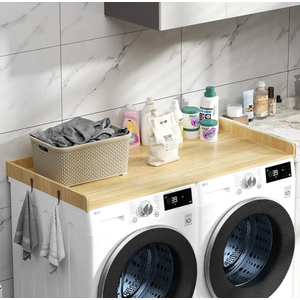 Washer Dryer Countertop 54" x 27.6" Laundry Countertop Over Washer and Dryer with Safety Ledge Non-Slip Pads Wood Laundry Machine Cover for Storage Washer Dryer Toppper for Laundry Room Organization Washer Dryer Countertop 54" x 27.6" Laundry Countertop Over Washer and Dryer with Safety Ledge Non-Slip Pads Wood Laundry Machine Cover for Storage Washer Dryer Toppper for Laundry Room Organization