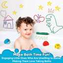 2 x Garybank 12 Pack Bath Crayons for Toddlers 1-3, with 3 Drawing Prompt Dice, Non-toxic Formula Bathtub Crayons, Washable & Smoothly Paint Wet and Dry On Wall, Easy Grip Shell to Draw