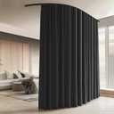 Room Divider Curtains with Ceiling Curtain Track Set Window Curtain for Bedroom,Living Room Total Blackout Thermal Insulated Privacy Ceiling Track Curtain W 9 H 8 FT Black drape&Black track