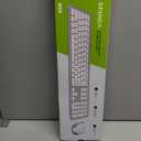 Wireless Keyboard and Mouse Combo - Full Size Slim Thin Wireless Keyboard Mouse with Numeric Keypad 2.4G Stable Connection Adjustable DPI (White & Silver)