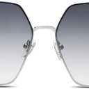 SOJOS Trendy Square Sunglasses Womens Big Oversized Designer Style UV Protection Sunnies Shades Lunettes de Soleil SJ1170 (Silver)