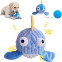 Interactive Squeaky Dog Chew Toy,No Stuffing Interactive Chew Toy for Small Medium Large Dogs, Training Reward Gift for Pets(Blue Whale)