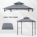 ABCCANOPY Grill Gazebo Canopy Replacement - 5x8 Double Tiered BBQ Canopy Top Cover for #L-GG001PST-F, Outdoor Grill Tent Roof (Gray)