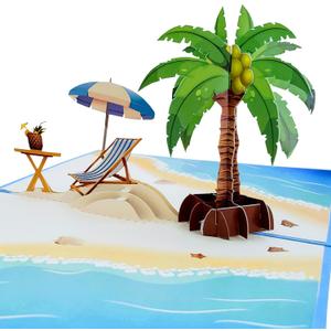 iGifts And Cards Oceanfront 3D Pop Up Greeting Card - Tree, Palms, Ocean, Beach, Vacation, Calm, Bon Voyage, Fun, Just Because, Retirement, Mothers Day, Father's Day, Happy Birthday iGifts And Cards Oceanfront 3D Pop Up Greeting Card - Tree, Palms, Ocean, Beach, Vacation, Calm, Bon Voyage, Fun, Just Because, Retirement, Mothers Day, Father's Day, Happy Birthday