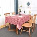 Waterproof Checkered Tablecloth Fabric - Rectangle 58x84 Inch Classic Gingham Buffalo Plaid Table Cloth for Indoor/Outdoor Use - Washable Table Cover for Kitchen, BBQs, and Parties
