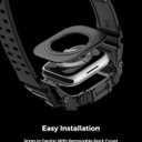 amBand Rugged Case with Band for Apple Watch 45mm, Compatible with Apple Watch (iWatch) Series 9/8/7, Military Grade Shockproof Bumper Cover, Tactical Band for Men, Matte Black
