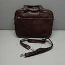 Augus Leather Laptop Briefcase for Men,Waterproof Travel Messenger Duffle Bags 15.6 Inch Laptop Bag Color: Coffee-1