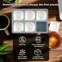 Large Silicone Ice Cube Tray with Lid & XL Stainless Steel Ice Balls - Easy Release 2" Big Sphere Ice Maker Mold & Reusable Metal Chilling Spheres - Non-Diluting Whiskey Gifts for Him Dad-BLUE