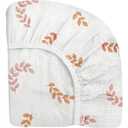 Crib Sheets for Boys Girl, Fitted Baby Toddler Bed Sheets 28" x 52", Neutral Muslin Cotton Crib Mattress Bedding Soft and Breathable Comfort (Leaf)
