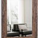 Syndra Wood Mirror with Frame, Rustic 24X32 Inch Wall Mounted Vanity Mirror with Large Wood Frame, Farmhouse Bathroom Mirror for Bedroom, Living Room, Entryway Wall Decor(Teak)