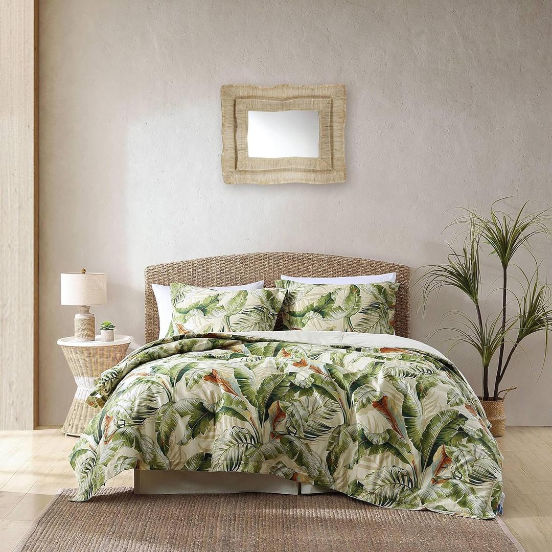 Tommy Bahama - Queen Comforter Set, Cotton Sateen Bedding with Matching Shams & Bedskirt, Home Decor for All Seasons (Palmiers Green, Queen) Tommy Bahama - Queen Comforter Set, Cotton Sateen Bedding with Matching Shams & Bedskirt, Home Decor for All Seasons (Palmiers Green, Queen)