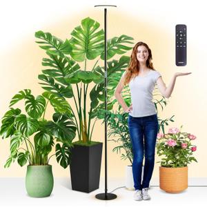chiphy Grow Lights, 85" Full Spectrum Plant Light for Indoor Plants, 4/8/12H Timer, 40W Grow Lamp, 10 Dimmable Brightness, Height Adjustable, Ideal for Large Tall Plants (85'' with Remote)