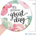 Armanza Washable Round Mousepads with Lycra Cloth, Non-Slip Rubber Base for Wireless Mouse - Inspirational Quote Floral Design, Great Day Quote