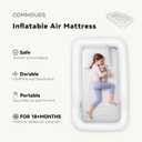 COMMOUDS Portable Toddler Travel Bed with Safety Bumpers, Inflatable Kids Air Mattress with Electric Pump, Baby Blow up Mattress, for Grandma's Home Camping Vacation