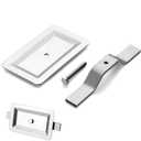 3" x 5" Rectangle Hand Hole Cover for Light Poles Galvanized Steel Cover Plate with Stainless Steel Mounting Strap and Bolt