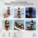 Women V Cut Full Coverage Bikini Bottom - High Waist Swim Bathing Suit Bottoms Cross V Front Swimsuit (Black, M)