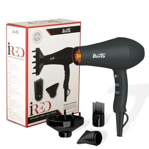 BERTA Infrared Heat &Negative Ions Hair Dryer Professional 1875W Blow Dryer with Concentrator Nozzle, Diffuser & straightening Comb pik