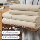 Extra Deep Twin XL Sheet Set - 4 Piece Breathable and Cooling Sheets - Hotel Luxury Bedding for Women, Men, Kids & Teens - Easy & Secure Fit - Soft, Wrinkle Free and Comfy - Extra Deep Pockets - Wheat