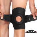 Adjustable Knee Brace for Knee Pain - Knee Brace with Side Stabilizers & Patella Gel, No Slip, Breathable Knee Support Brace for Men and Women, Knee Pain ACL MCL Arthritis Injuries Recovery (XL) (Black)