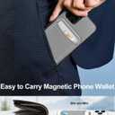 Miroddi for Magsafe Wallet, Magnetic Card Holder for iPhone 17/16/15/14/13/12 Series, Leather Magnet Phone Wallet Fit 4 Cards 3 Cash, Ultra-Thin, RFID Blocking, Dark Grey