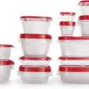 Rubbermaid TakeAlongs Assorted Food Storage Containers, Tint Chili, 40-Piece Set