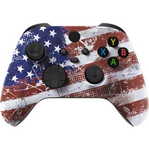 eXtremeRate Custom Shell for Xbox Series X & S Controller - Revitalize Your Controller - Impression US Flag Replacement Cover Front Housing Cover for Xbox Core Controller
