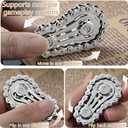 Fidget Cube for Adults, Metal Fidget with Bike Chain Gears, Stainless Steel Sensory Focus Tool for Anxiety Relief, Meditation, ADHD & Bad Habits (Silver)