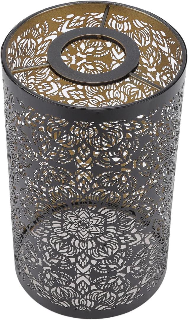 Medium Lamp Shade,Metal Lampshade with Flower Carved Pattern,Modern Style Lampshade for Table Lamp and Floor Light,20 x 12 x 12cm
