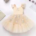 IMEKIS Toddler Girls Strawberry Floral Tulle Birthday Dress Elastic Back Summer Casual Party Dresses