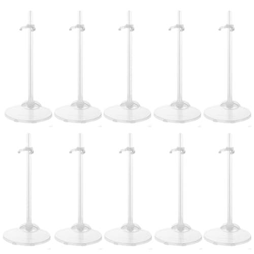 E-TING Transparent Dolls Holder Stand Support for 9inches-12inches Dolls - Pack of 10