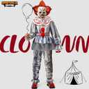 Spooktacular Creations Boy Scary Clown Costume, Scary Halloween Costume Kids, Killer Clown Outfit for Boys, M
