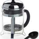 Bodum 17oz Chambord French Press Coffee Maker, High-Heat Borosilicate Glass, Polished Stainless Steel Made in Portugal